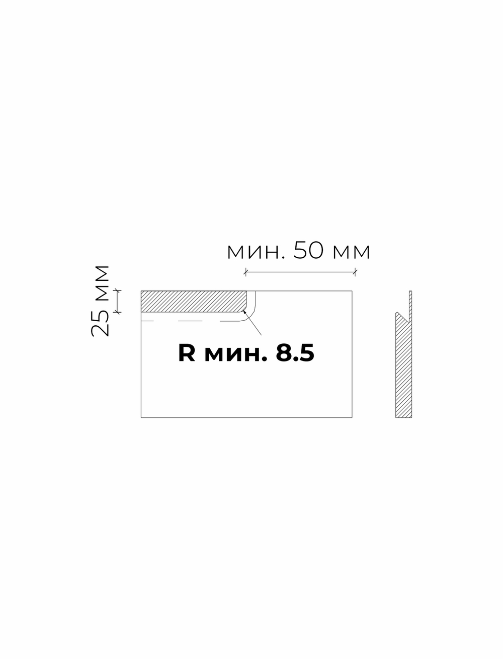 Интегрированная ручка Интегра тип 3 / Шпон