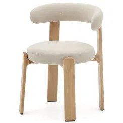 Стул Granite на 4 ножках, бежевый шенилл, массив ясеня в натуральном цвете