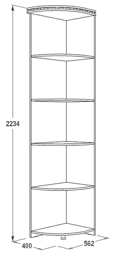Стеллаж угловой левый «Ольга-13» 400 (ясень анкор тем./ясень анкор св.), ЛДСП, Фант-мебель, г.Волжск