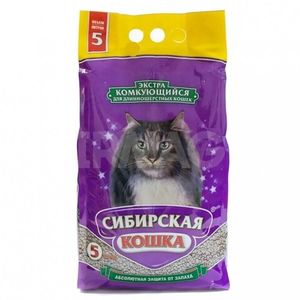 Наполнитель для кошачьего туалета, Сибирская Кошка, Экстра для длинношерстных (комкующийся)