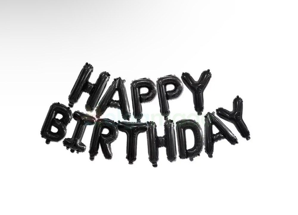 Мини фигура 16'' надпись Happy Birthday ,Черный К