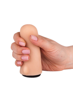 Женский страпон с реалистичной насадкой и вагинальной пробкой - 16 см. (Цвет: телесный с черным)