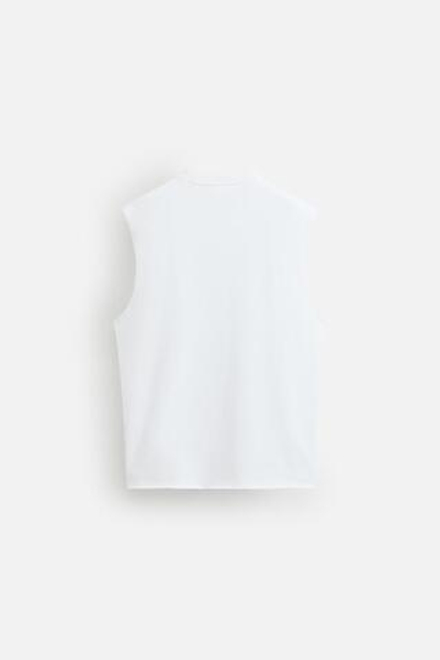 ZARA ФУТБОЛКА АСИММЕТРИЧНОГО КРОЯ, БЕЛЫЙ