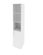 Шкаф-пенал с 2 комплектами дверей, стеклом и нишей Onix