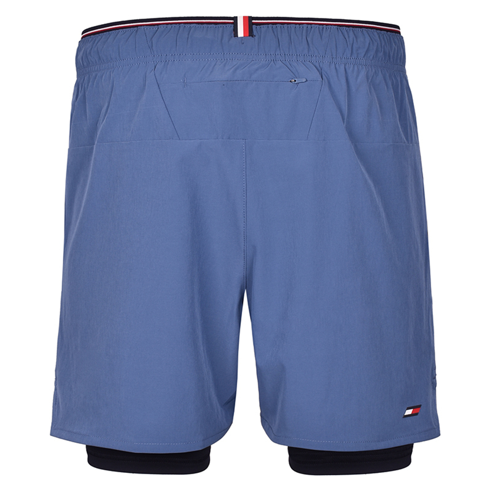 Мужские теннисные шорты Tommy Hilfiger 2-1 Essentials Training Shorts - blue coast