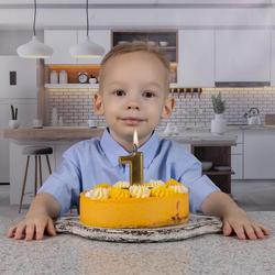 Свечи-цифры Золотые, 8 см