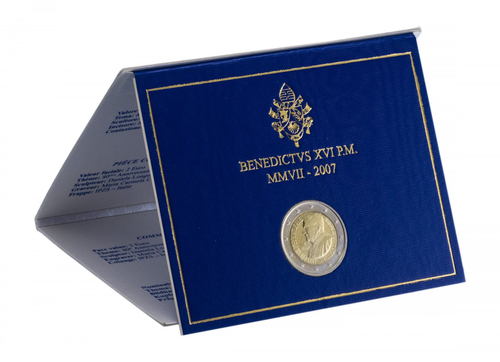 2 евро Ватикан 80-летие со дня рождения Папы Римского Бенедикта XVI / 2007