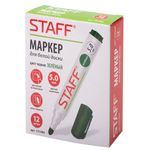 Маркер стираемый для белой доски ЗЕЛЕНЫЙ, STAFF "Manager", 5 мм, с клипом, 151494
