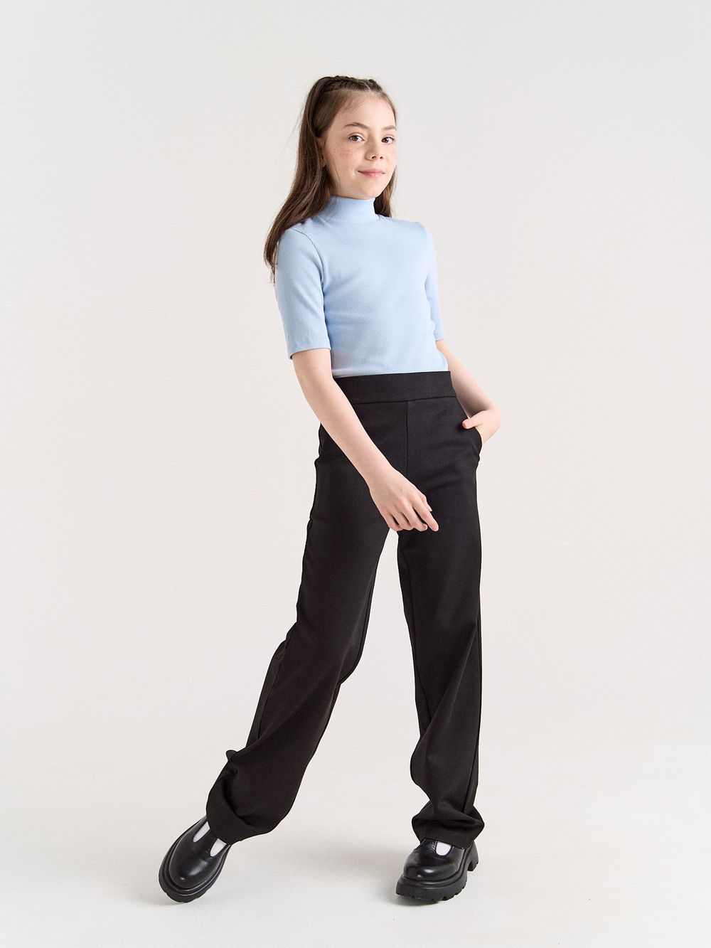 Брюки "Черные" для девочки 7+