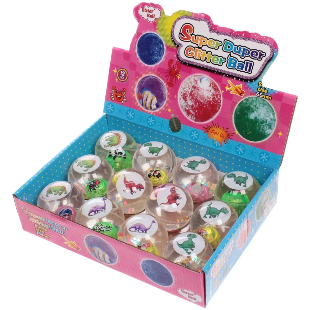 Мяч 6,5 см «Динозаврики» (попрыгун с водой и подсветкой) СТИКЕР НА ВЛОЖЕНИЕ