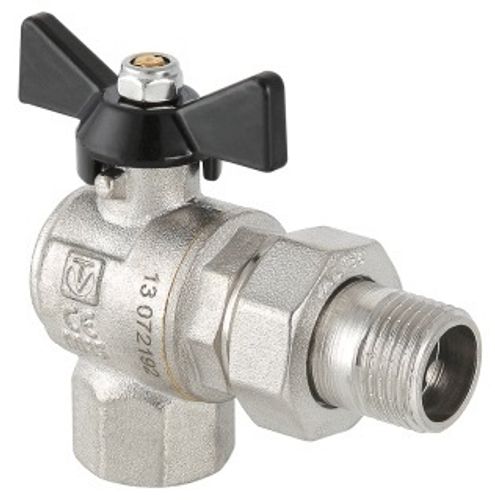 Кран шаровой Valtec Perfect 1/2" ВР/НР угловой с полусгоном ручка-бабочка (арт. VT.328.N.04)