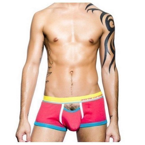 Мужские трусы боксеры с вырезом розовые Andrew Christian Bright Boxer   AC9561