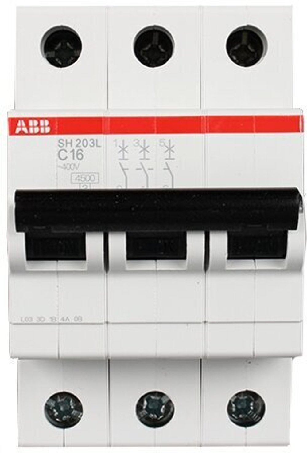 Автоматический модульный выключатель ABB 3п C SH203L 4.5кА 16А 2CDS243001R0164