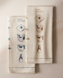 ZARA HOME КУХОННОЕ ПОЛОТЕНЦЕ С ПРИНТОМ (НАБОР ИЗ 2 ШТ.), БЕЛЫЙ