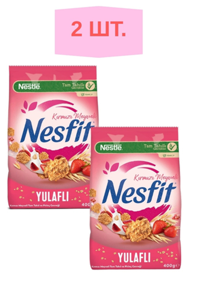 Nestlé Nesfit — хлопья из цельного зерна и риса с овсом и красными ягодами, 400 г — 2 шт. - Nesfit - NESTLE