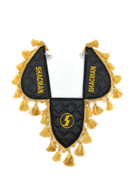 Вымпел тройной SHACMAN (экокожа, черный с золотыми кисточками)