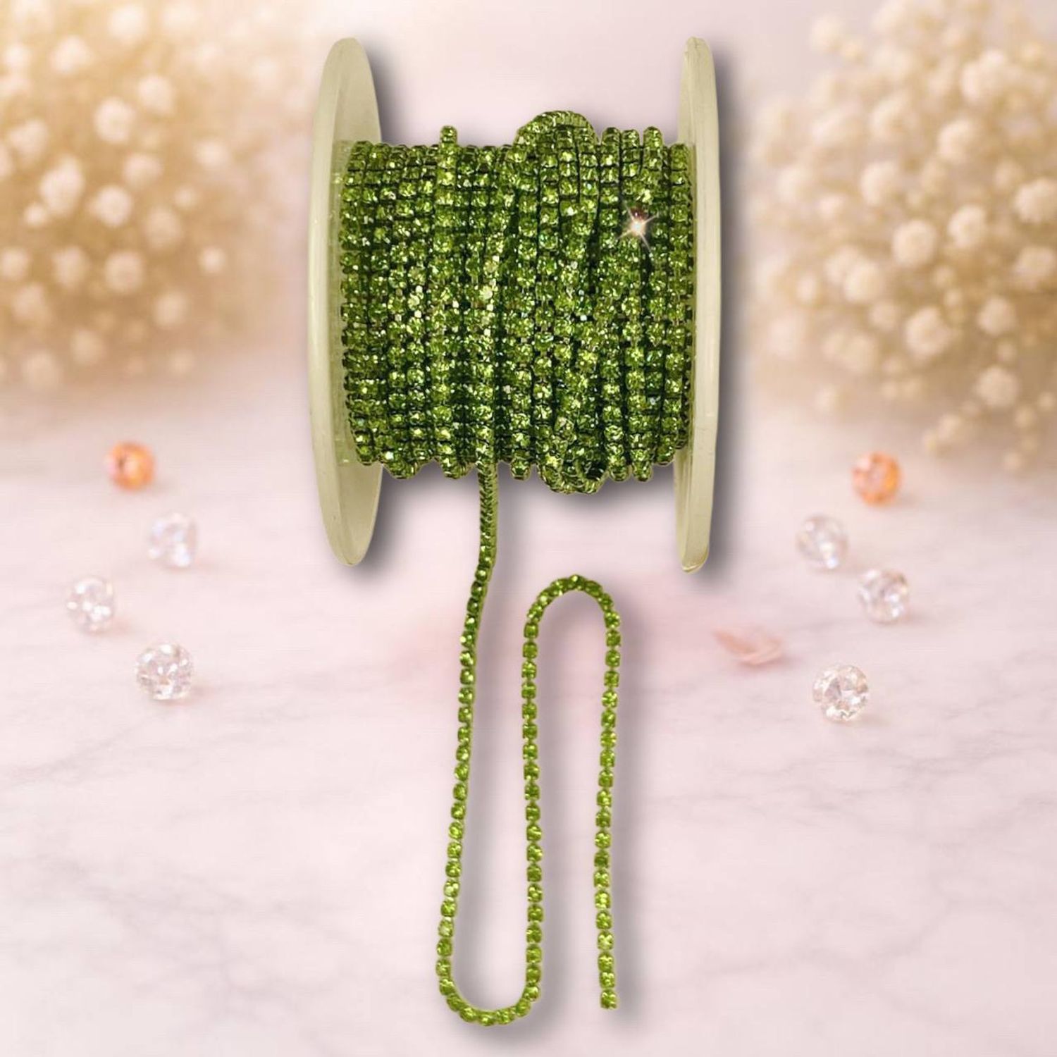 стразовая лента 2,5мм ,цвет салатный (1м)