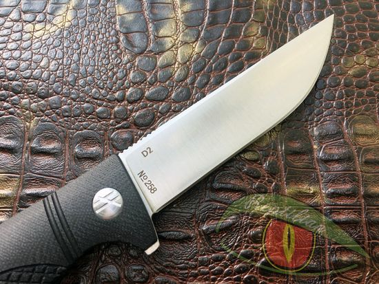 Складной нож Reptilian Джага-01 черный c клинком из стали D2, рукоять G10