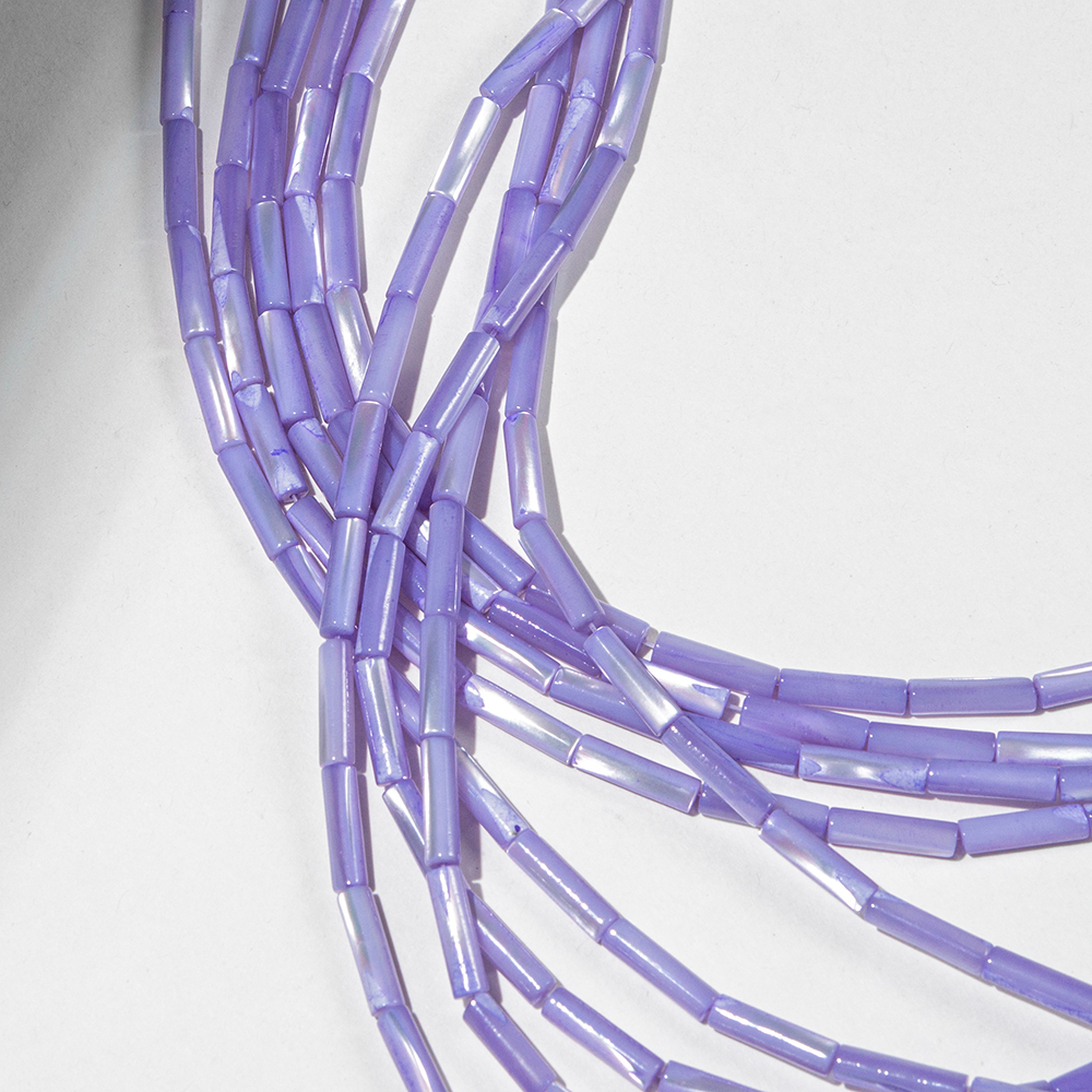 Перламутр морских ракушек, оттенок "Лиловый", трубочки 4*14мм