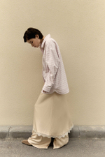 Рубашка из фланели бело-розовая