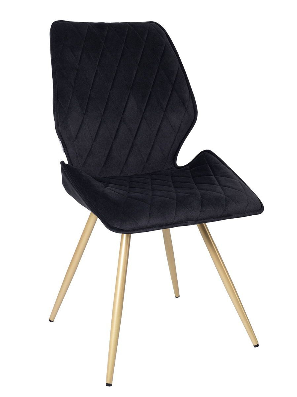 Стул LA ALTA OSTIN 360 велюр черный, каркас круглый шампань