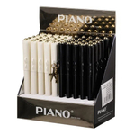 Ручка шариковая, масляная, Piano, синие чернила, белый и чёрный цвета корпуса, 50 шт