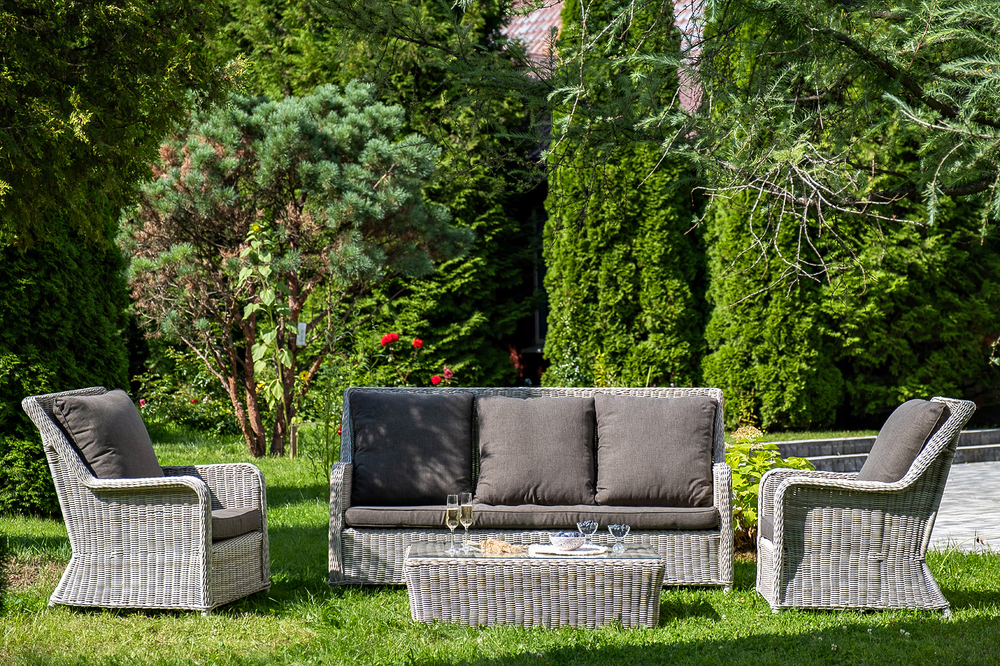 "Гляссе" лаунж-зона из искусственного ротанга, цвет бежевый