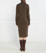 Хлопковое платье EXTRA FINE HIGH-NK Calvin Klein - коричневый(K20K205992)