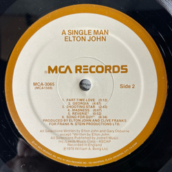 Винтажная виниловая пластинка LP Elton John A Single Man (США 1978)