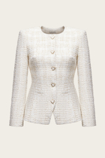 Молочный твидовый жакет "Дольче Вита"