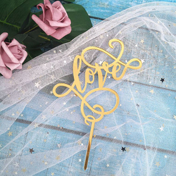 Топпер «Love» золотой с вензелями