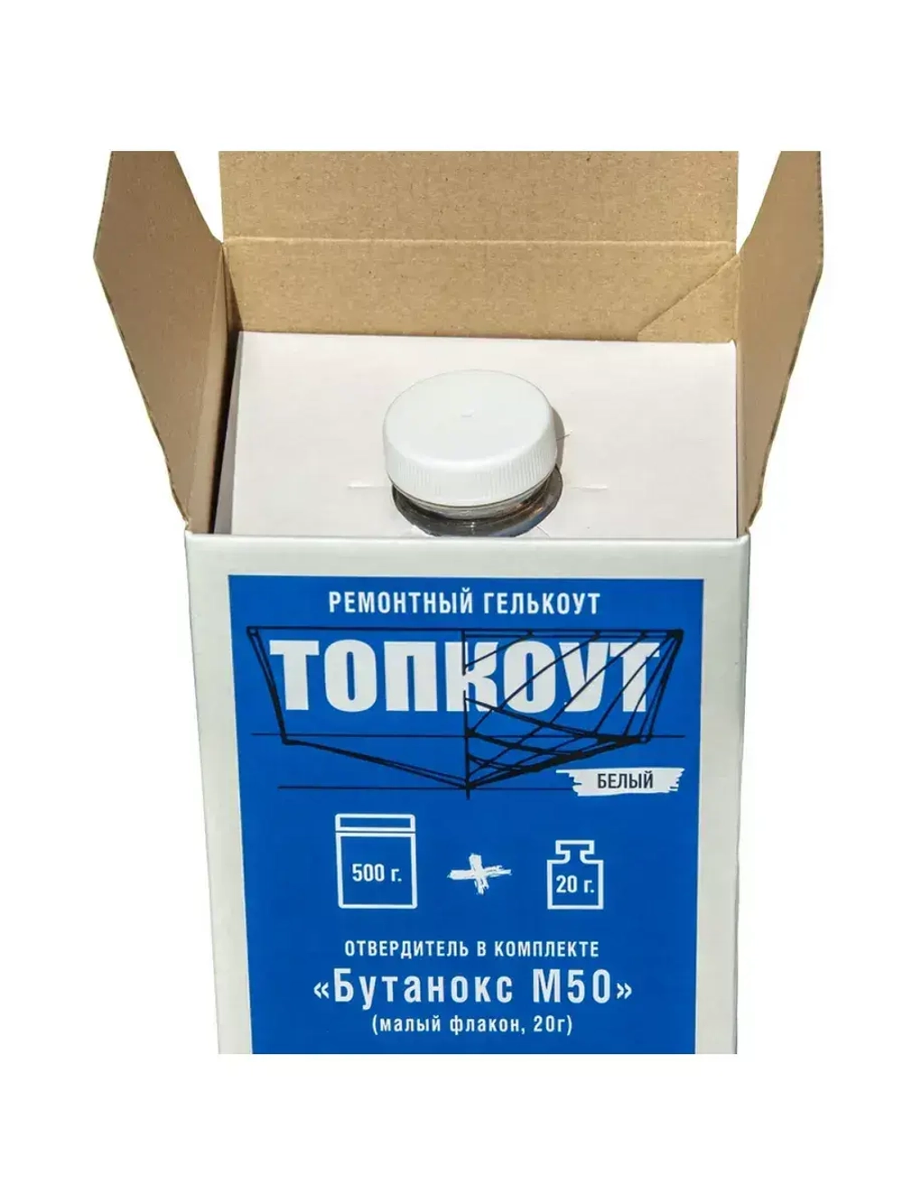 Топкоут с отвердителем для ремонта пластиковых лодок