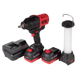 MIGHTY SEVEN (DW-402AL) Гайковерт аккумуляторный ударный 1/2", 1700 Нм, 18 В, кейс, в комплекте фонарь