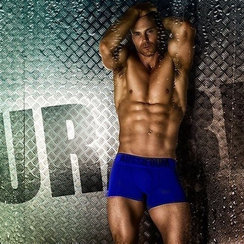 Мужские трусы хипсы синие Aussiebum