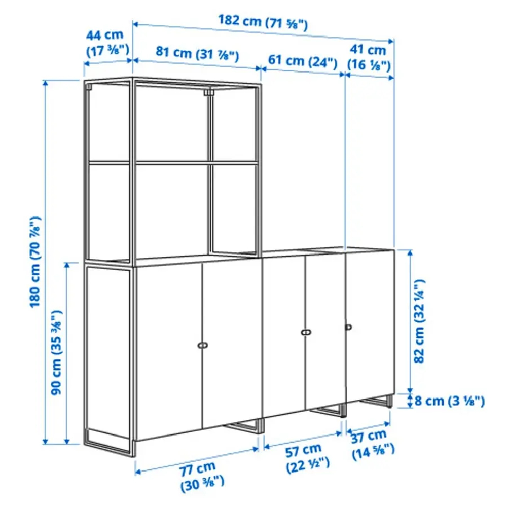 Книжный шкаф - JOSTEIN IKEA/ ЙОСТЕЙН ИКЕА,  180х182 см, белый