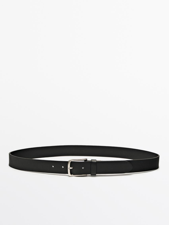 Massimo Dutti Ремень из мягкой кожи наппа, черный