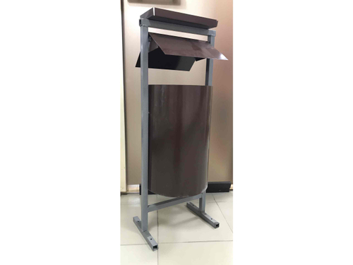 Урна У-2К круглая с пепельницей коричневая металл