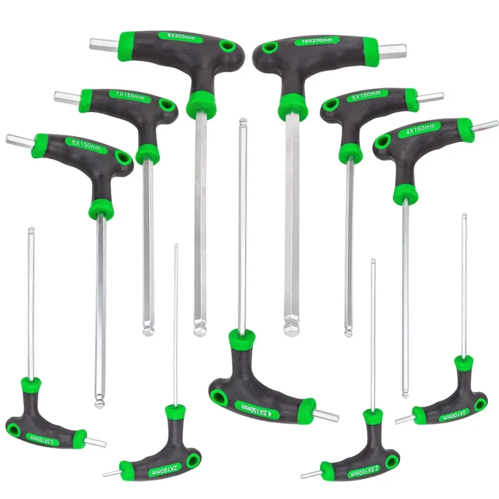 Набор ключей 6-гранных Т-образных 10пр.(2, 2.5, 3, 4, 4.5, 5, 5.5, 6, 8, 10мм), в металлическом держателе RockForce##Rock FORCE RF-2107