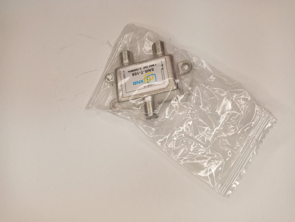 Ответвитель абонентский SNR-T-108 на 1 отвод, вносимое затухание IN-TAP 8dB.