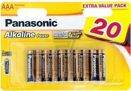 Батарейки Panasonic Alkiline power AAA щелочные 20 шт