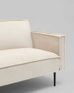 Диван прямой Кассель велюр рельефный молочный