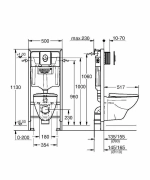 Унитаз подвесной Grohe SOLIDO PERFECT 39192000 с крышкой микролифт, с инсталляцией, кнопка хром
