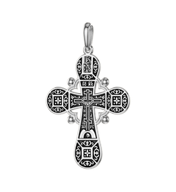 Крест голгофский православный из серебра 925°.