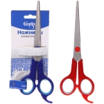 Ножницы универсальные бытовые «VOSTOKDOM», с упором для пальца, цвет микс красный/голубой, 18.1см (блистер Селфи)