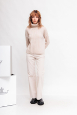 Брюки Marc Aurel 93326 молочный вельвет