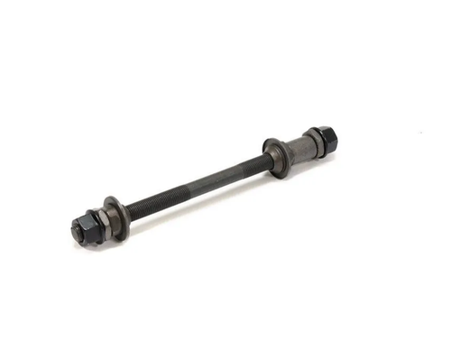 Ось задней втулки SF-AX02(R) под гайку, 3/8 x 175мм, с гайками и конусами, черная (12/240)