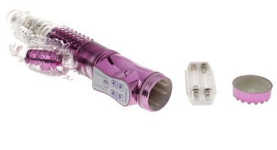 Фрикционно-ротационный стимулятор с клиторальным массажером (6 режимов вибрации и 6 ротации) (Цвет: фиолетовый)