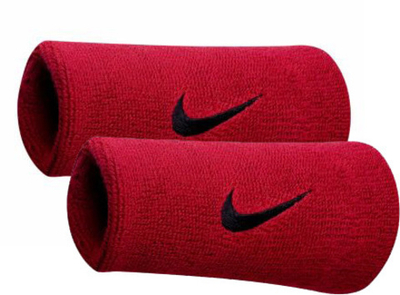 Напульсник теннисный Nike Swoosh Double-Wide Wristbands - varsity red/black