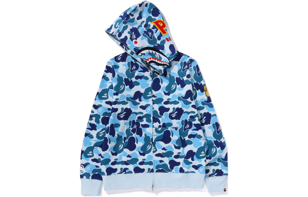 A Bathing Ape Abc Camo Shark Ponr Full Zip Худи синий