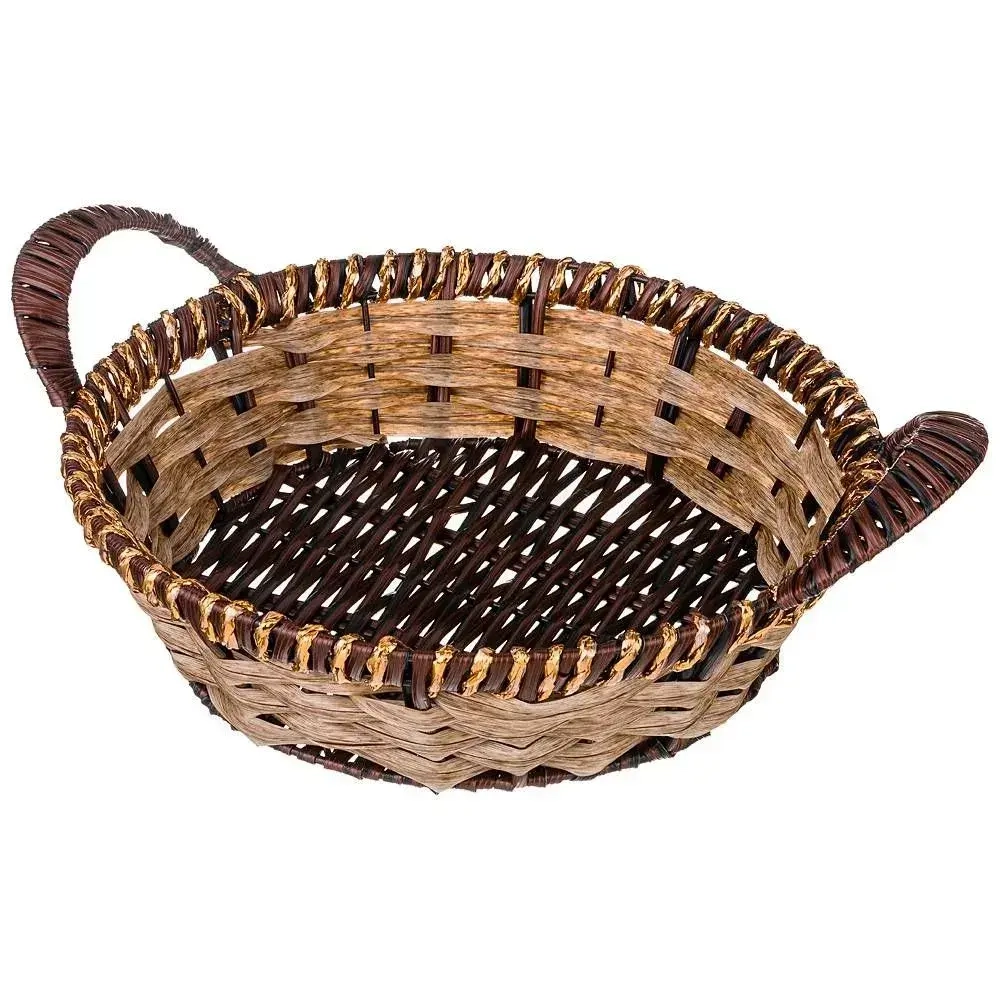 Корзинка с ручками, Коллекция Натурель, Золотой кант 25*см